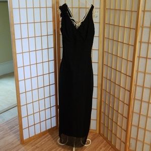 Nine West Black Polka Dot Long Dress Gown